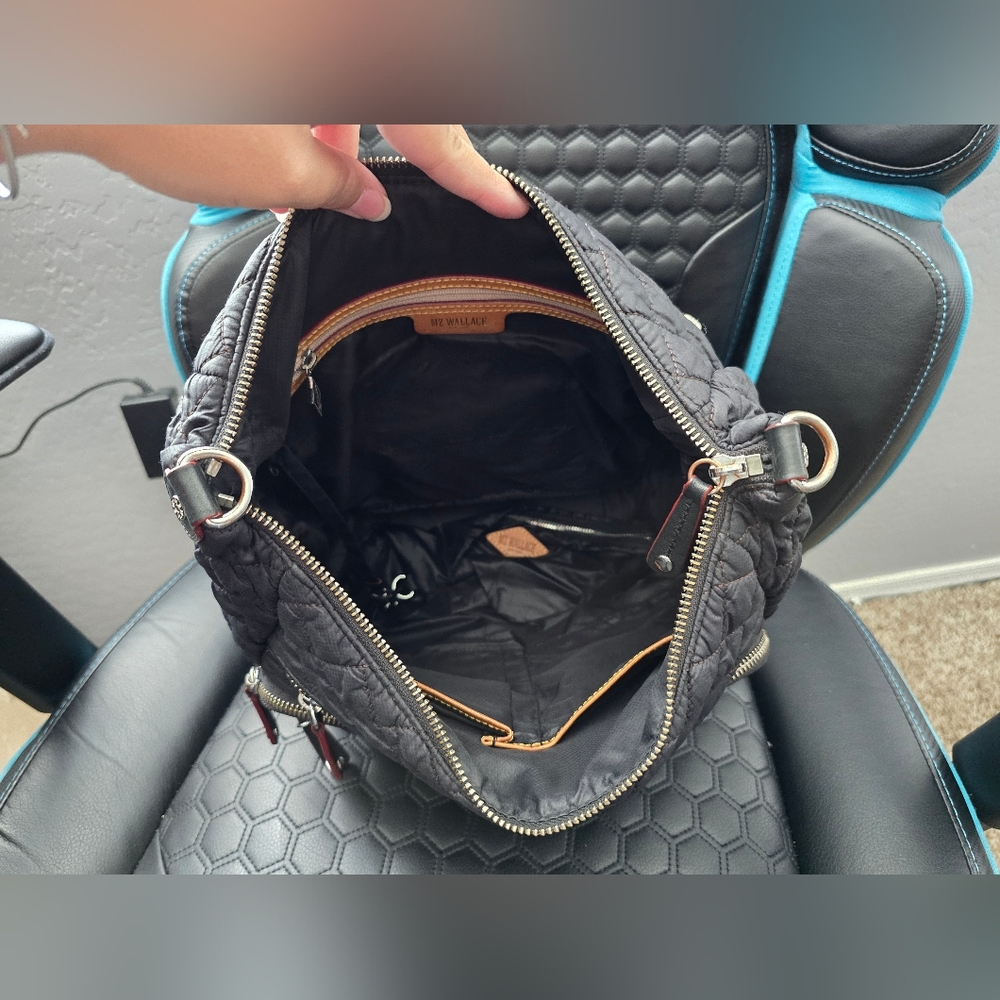 MZ Wallace Large Crosby Hobo In Black/Silver Hardware - Picture 5 of 10